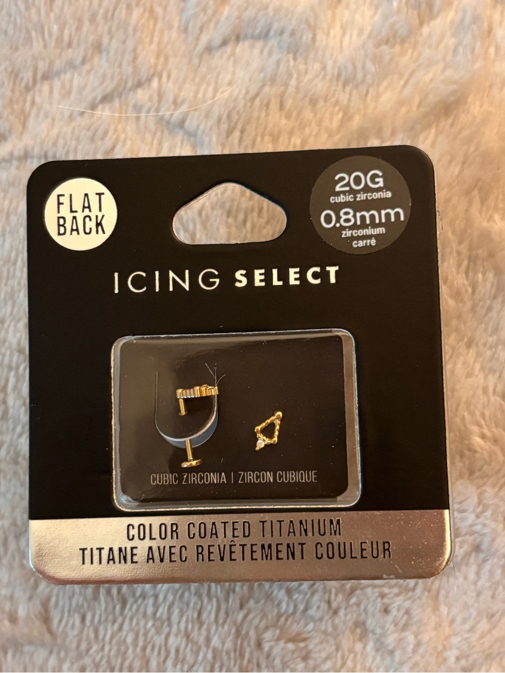 Icing Gold Tone Cubic Zirconia Flat Back Stud Earrings